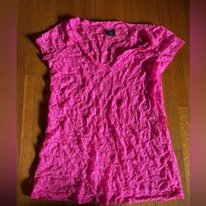 Vanity Hot Pink Stretchy Lace Top, 2XL